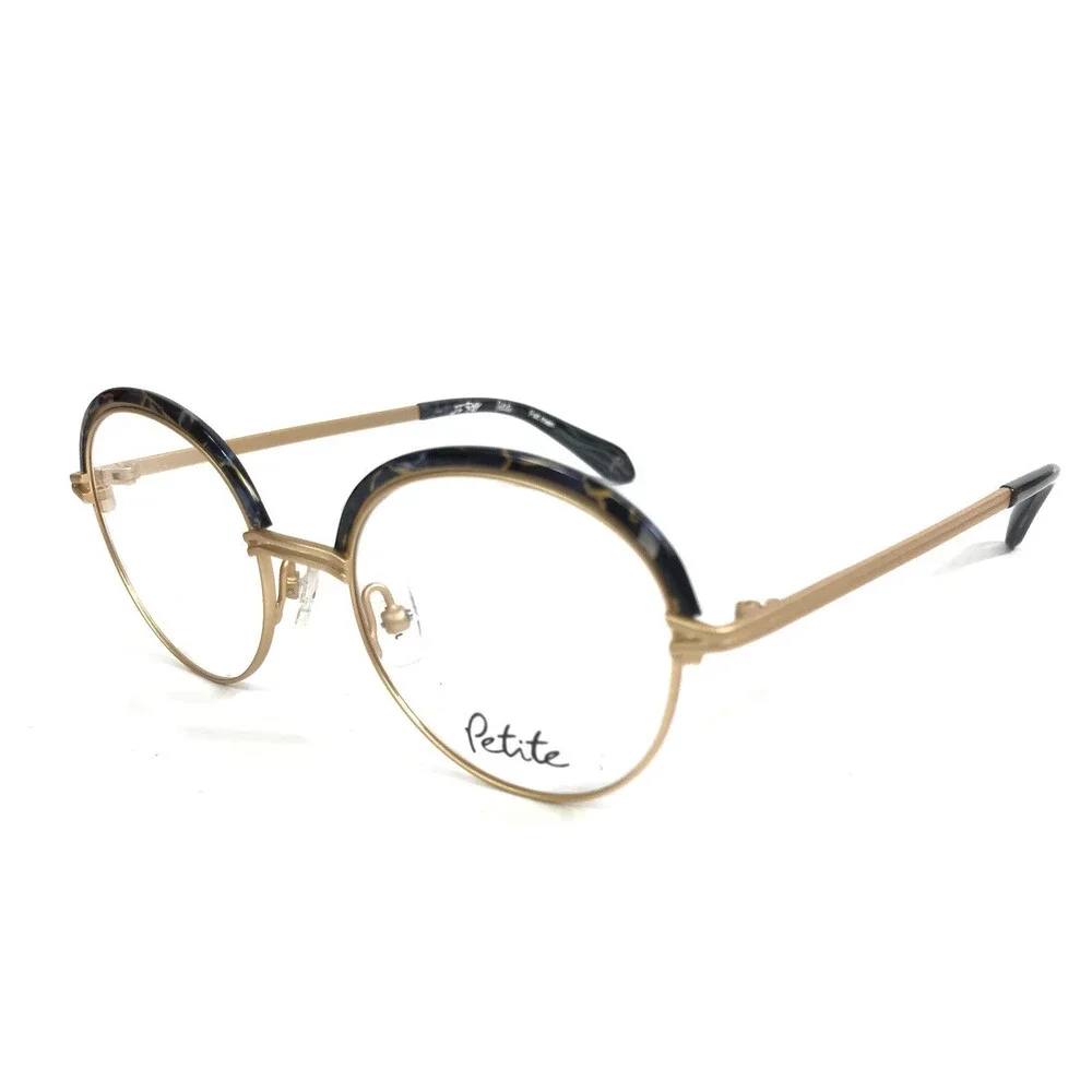J.F. Rey Petite Eyeglasses Frames PM077 5045 Matte Gold Black Marble 46-18-140